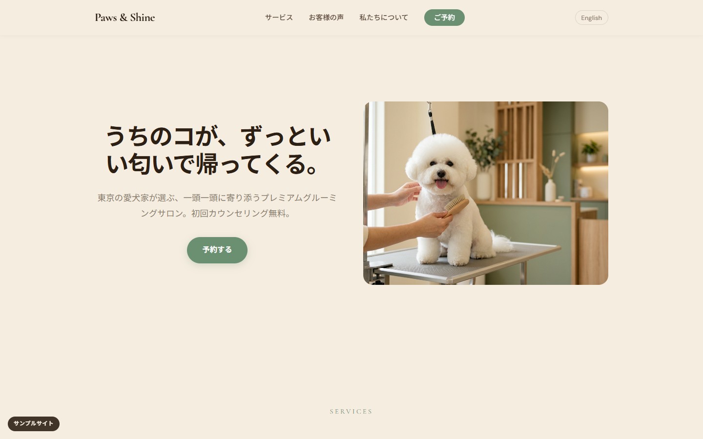 パウズアンドシャイン Paws & Shine website