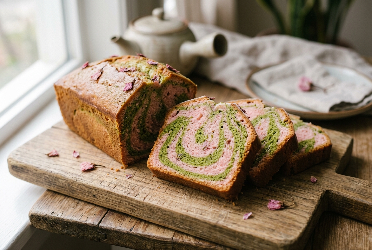 桜と狭山茶のパウンドケーキ